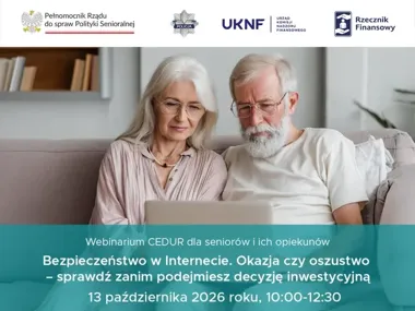 Fałszywe inwestycje pod lupą. Bezpłatne webinarium dla seniorów