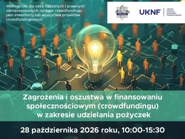 Bezpłatne webinarium o oszustwach w crowdfundingu. KNF ostrzega