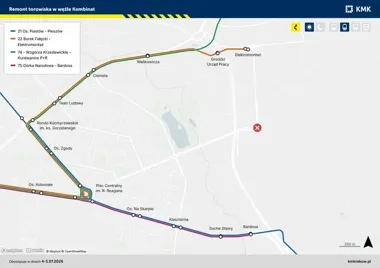 Tramwaje znikną z Kombinatu na weekend. Cztery linie pojadą inaczej