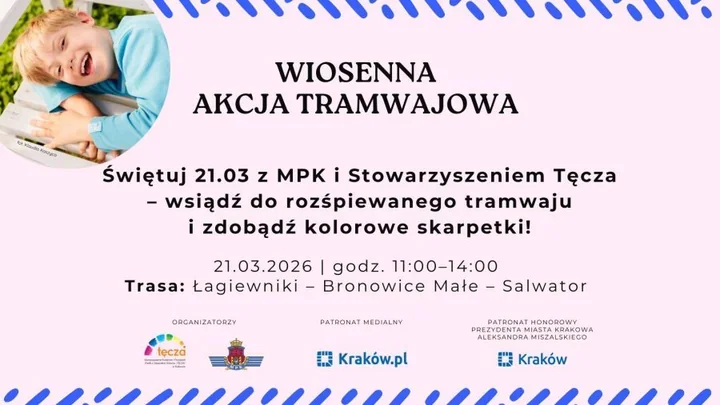 Wiosenny tramwaj MPK zamienił krakowskie tory w kolorową lekcję solidarności