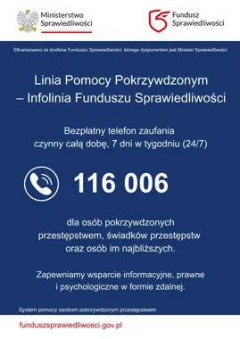 Całodobowa pomoc dla pokrzywdzonych. Działa numer 116 006