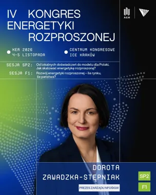 Plakat promujący IV Kongres Energetyki Rozproszonej, który odbędzie się 4-5 listopada 2026 roku w Centrum Kongresowym ICE Kraków.