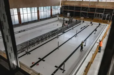 Na Clepardii widać już finał budowy. Ruchome dno zmienia basen