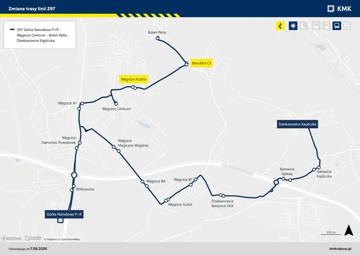 Zamknięcie ulicy zmieni trasy autobusów pod Krakowem