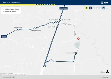Linia 175 pojedzie objazdem. Część przystanków wypadnie z trasy