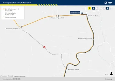 Remont ulicy Komora zmieni trasy autobusów 280 i 307