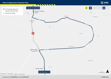 Linia 277 pojedzie objazdem. Dwa przystanki bez obsługi