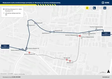 Autobus 669 pojedzie objazdem. Zmiany potrwają dwa tygodnie