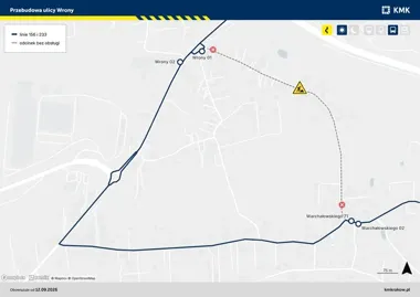 Autobusy 156 i 233 zmienią trasy. Przebudowa ulicy potrwa trzy miesiące