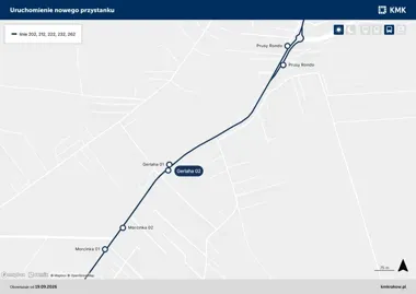 Nowy przystanek Gerlaha 02 na granicy strefy I. Obsłuży pięć linii